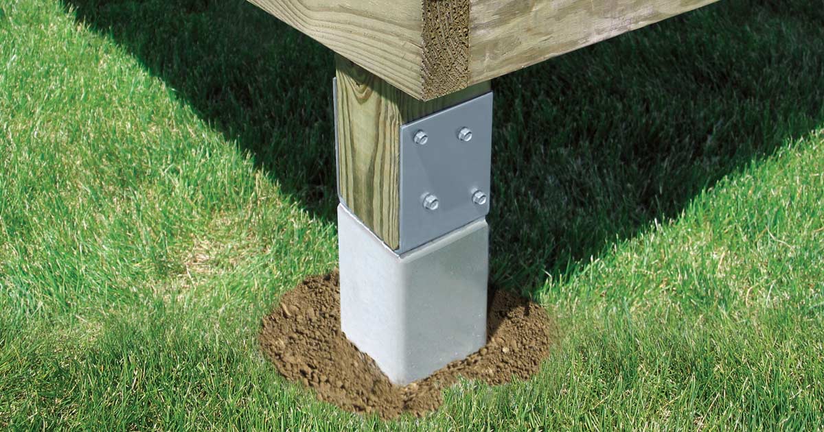 Lateral force on posts resting on concrete deck blocks - Home