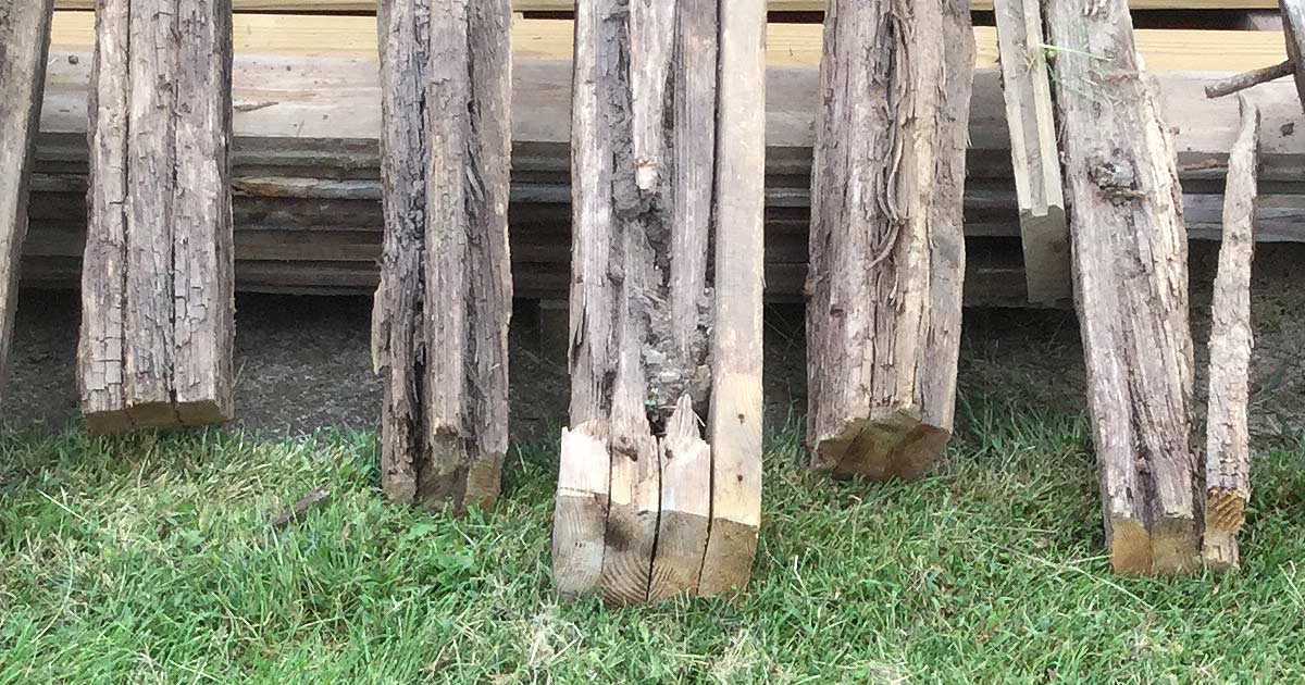 Replace rotted wood foundation posts with permanent solutions